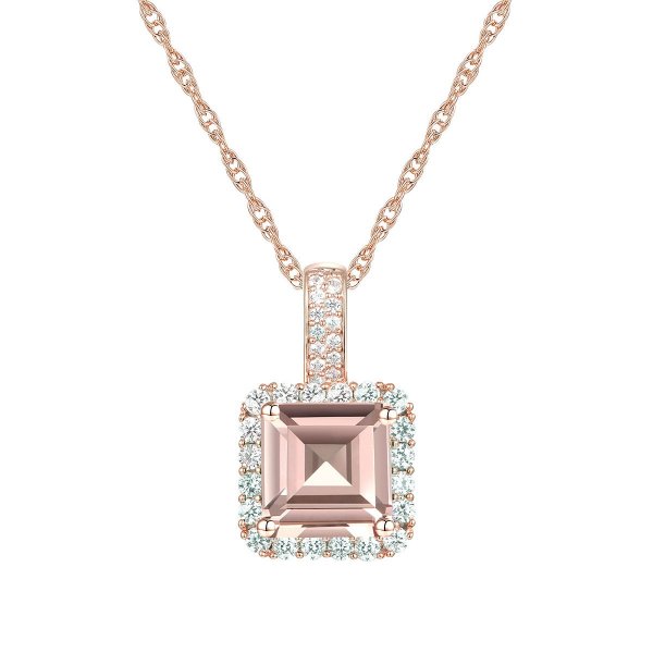 Limited Time Special! Womens Lab Created Champagne Sapphire 14K Rose Gold Over Silver Pendant Necklace