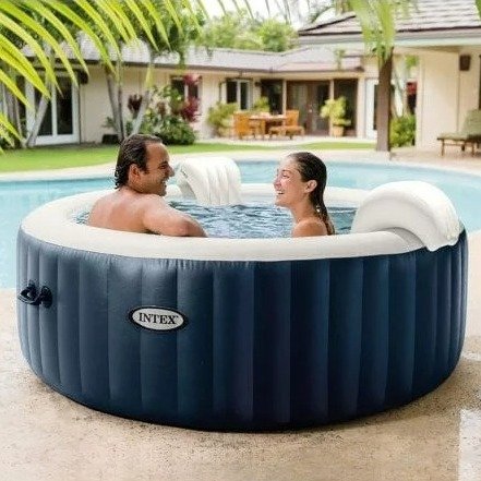 PureSpa™ Plus Bubble Inflatable Hot Tub Set - 4 Person Spa