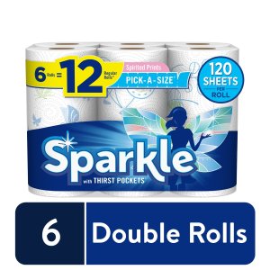 Sparkle 厨房纸巾印花款 6卷大号 相当于12卷普通卷
