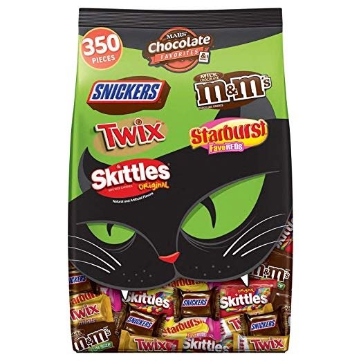 Chocolate & More Halloween Candy Variety Mix (M&M'S, SNICKERS, TWIX, STARBURST & SKITTLES), 350 Pieces 7 lb Bag
