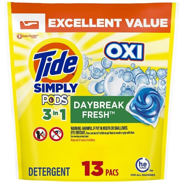 Pods Simply Clean & Fresh Laundry Detergent Pacs Daybreak Fresh