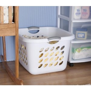 Sterilite 12178006 1.5 Bushel/53 Liter Ultra Square Laundry Basket, White, 6-Pack