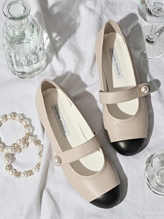 Sally Pearl Strap Flat Shoes