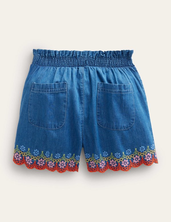 Embroidered Culotte - Embroidered Denim | Boden US