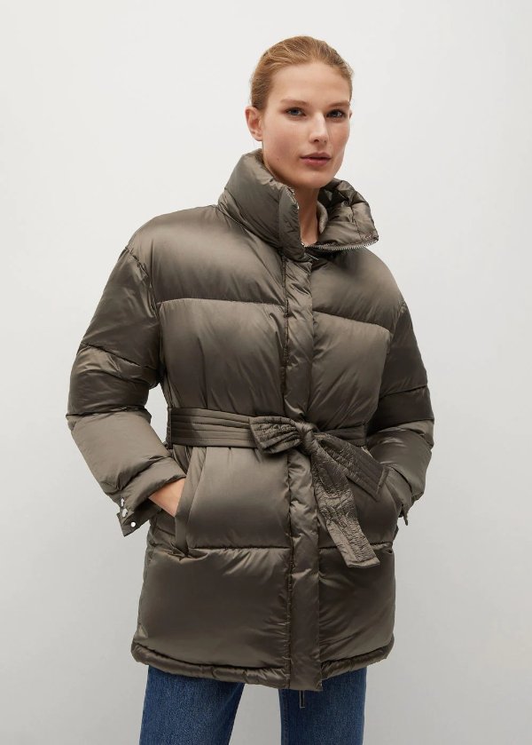 Belt quilted coat - Women | OUTLET USA