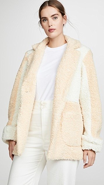Jane Colorblock Wolly Coat