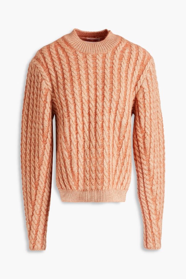 Cable-knit wool-blend sweater