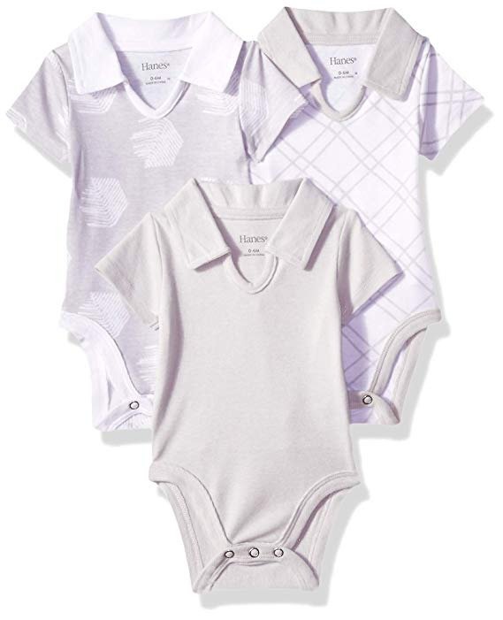 Ultimate Baby Flexy 3 Pack Short Sleeve Polo Bodysuits