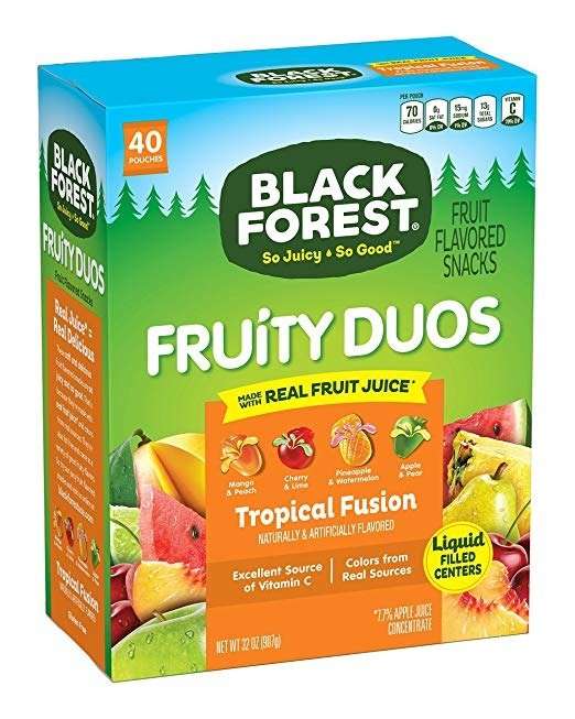 Fruity Duos Liquid Burst Center Fruit Snacks, Mixed Fruit Flavor, 0.8 Ounce Bag, 40 Count