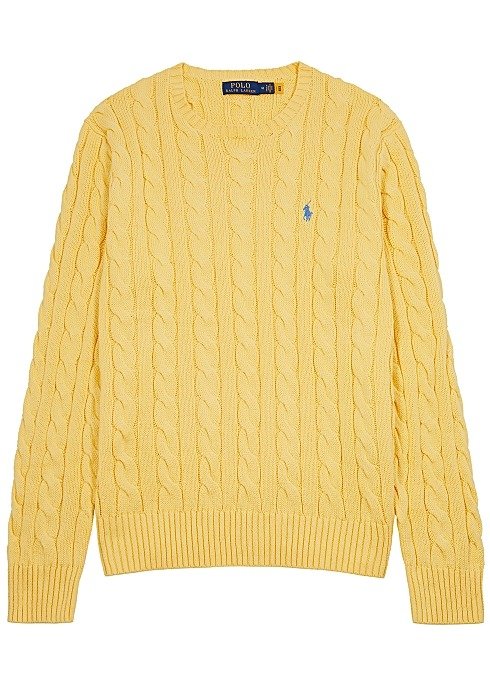 Cable-knit cotton jumper