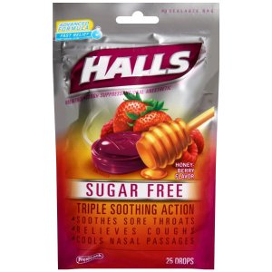Halls Sugar Free Drops, Honey-Berry, 25-Count Drops (Pack of 12)