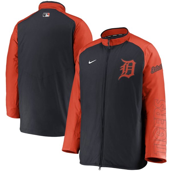 Men's Detroit Tigers Nike Navy/Orange Authentic Collection Dugout Full-Zip Jacket