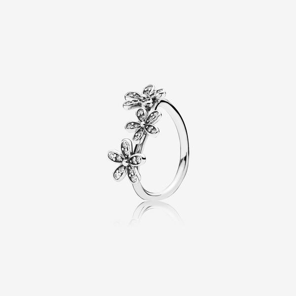 Dazzling Daisies Stackable Ring, Clear CZ