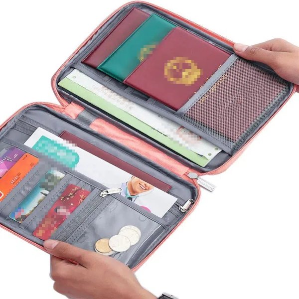 Travel Wallet & Family Passport Holder, Casual Canvas Document Organizer Case With Zipper | Discounts For Everyone | Temu