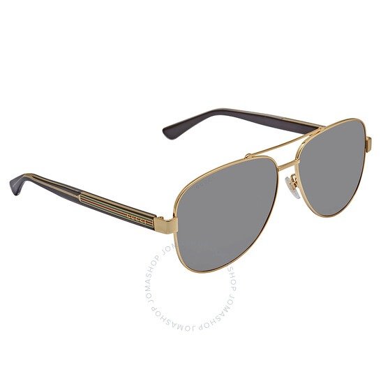 Grey Pilot Men's Sunglasses GG0528S 006 63