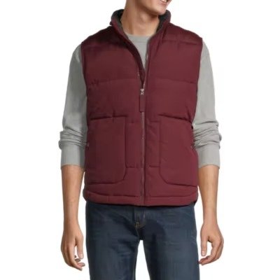 St. John's Bay Quilted Cargo Mens Puffer Vest