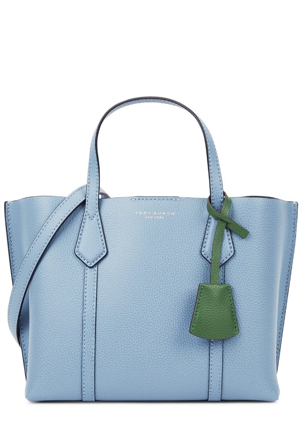 Perry blue small leather top handle bag