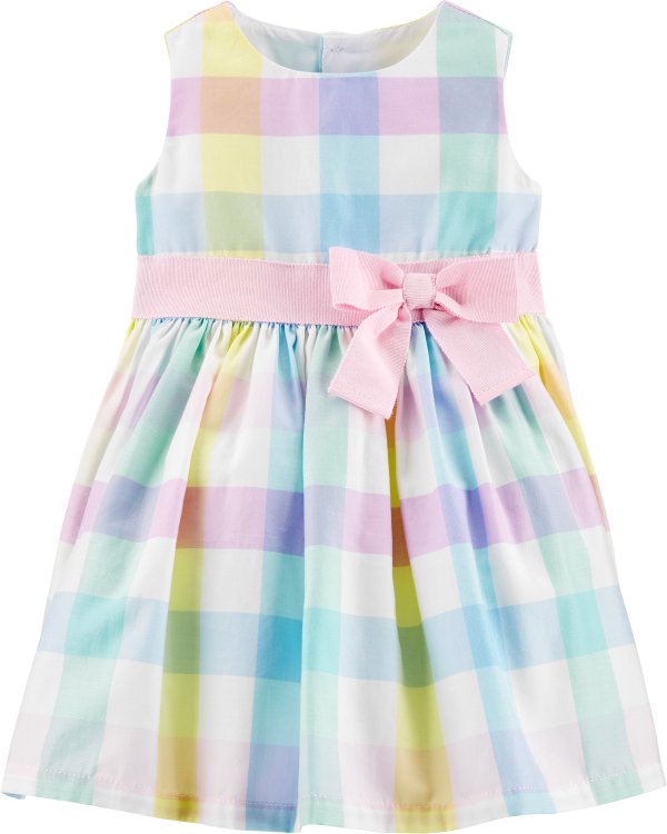 婴儿格纹连衣裙