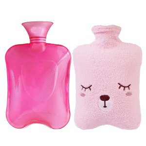 Eunvabir Transparent Hot Water Bottle- 2 Liter Hot Water Bag with Fleece Cover