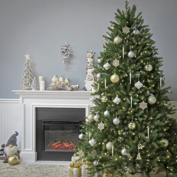 Alyce Lighted Artificial Fir Dunhill Fir Christmas Tree