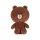 Plush Figure - Brown Character Design Stuffed Animal Toy, Sitting Medium