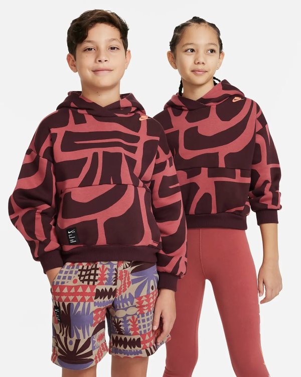 Sportswear A.I.R. Icon Fleece Big Kids' Oversized Pullover Hoodie..com