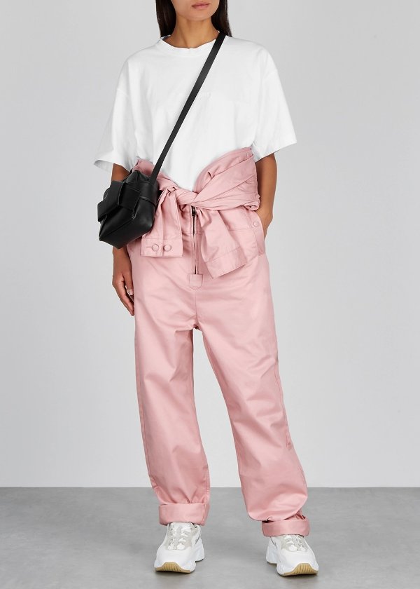 Light pink twill overalls
