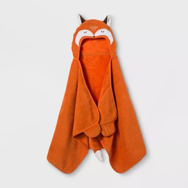 Fox Hooded Bath Towel Wild Orange - Pillowfort&#8482;