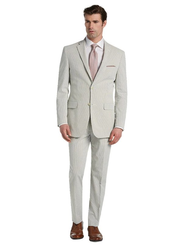 1905 Collection Tailored Fit Seersucker Stripe Suit CLEARANCE - All Clearance | Jos A Bank