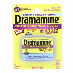 史低价：Dramamine 儿童缓解晕车晕机药 葡萄味 8个
