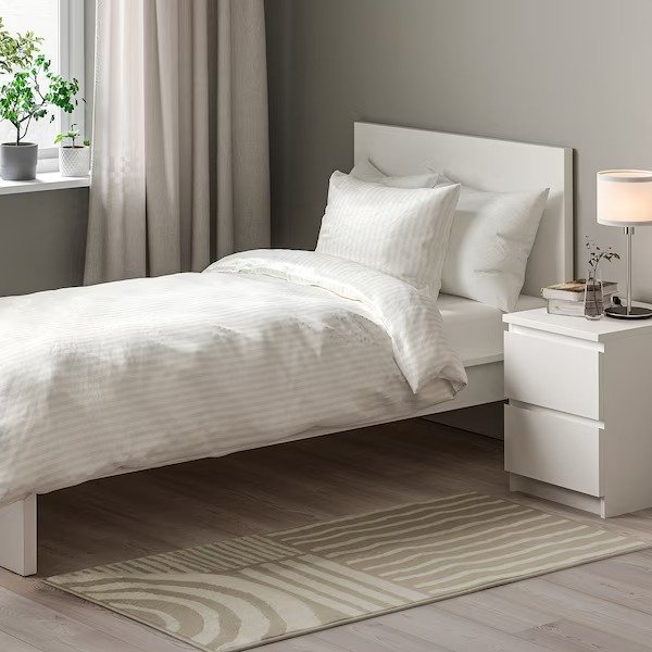 VEJSTRUP Rug, low pile, beige/white, 2'7"x4'11" - IKEA