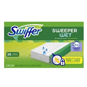 Swiffer Sweeper Wet Sweeping Pad Refills, Hardwood Floor Mop Cleaner, Cloth Refill, Lavendar Vanilla and Comfort Scent, 36 Count