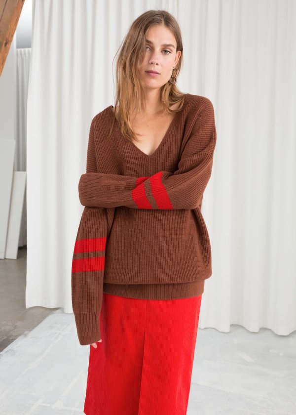 Stripe Sleeve Sweater
