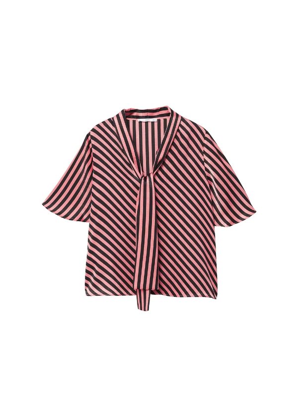 Striped bow blouse - Women | MANGO USA