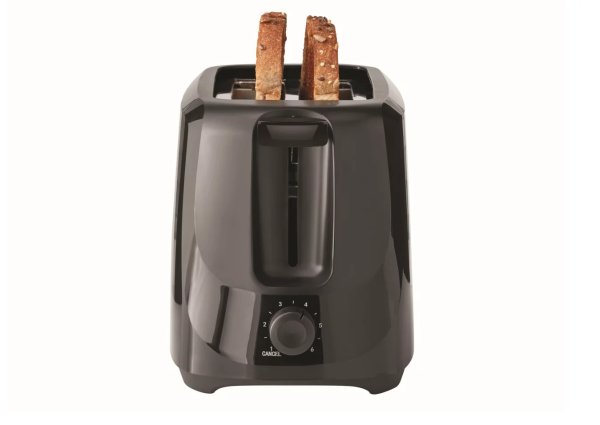 2-Slice Toaster Black with 6 Shade Settings and Removable Crumb Tray