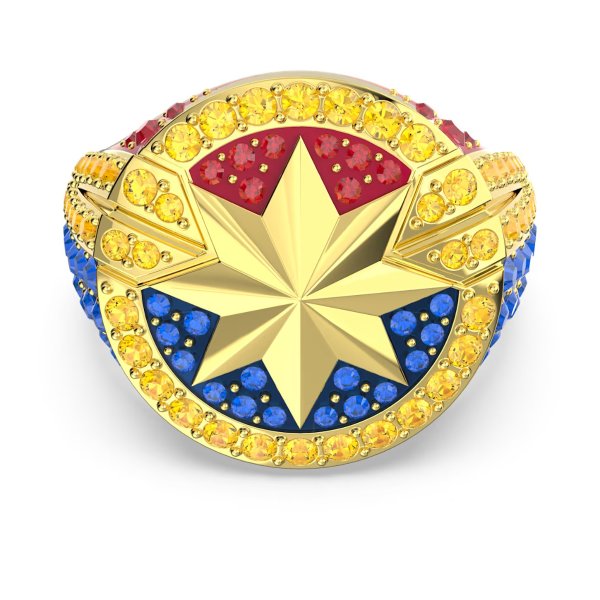 Marvel Captain Marvel ring, Multicolored, Gold-tone plated by SWAROVSKI