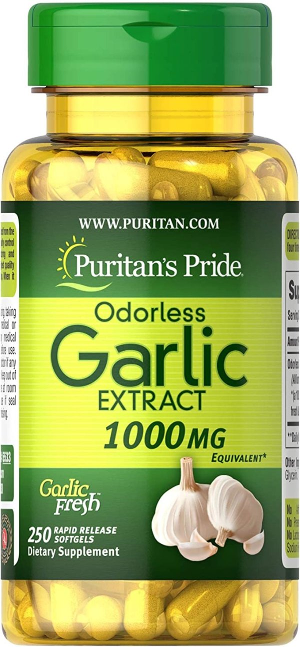 Odorless Garlic 1000 Mg Rapid Release Softgels, 250Count