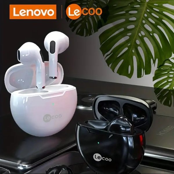 Lenovo Lecoo Ew305 Wireless Headset Half In Ear Sports Earphone Game Music With Low Latency Long Battery Life | Shop The Latest Trends | Temu