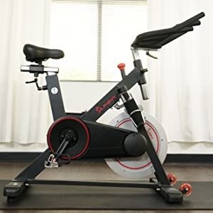 Sunny Health & Fitness Magnetic Belt Drive Indoor Cycling Bike with 44 lb Flywheel and Large Device Holder, Black, Model Number: SF-B1805