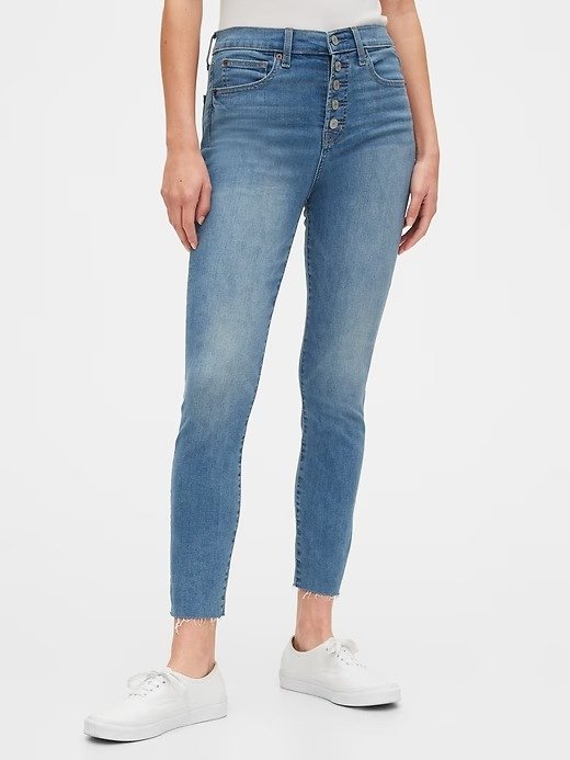 High Rise True Skinny Ankle Jeans with Secret Smoothing Pockets