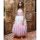 White and Pink Wild Rose Embellished Long Tulle Dress | AlexandAlexa