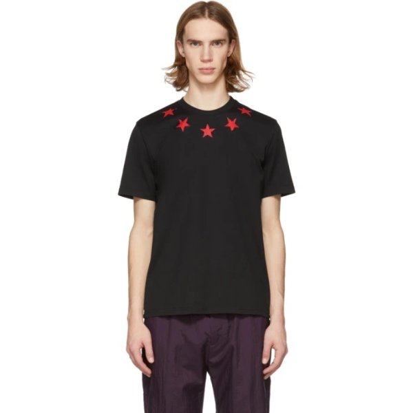 - Black & Red Vintage Stars T-Shirt