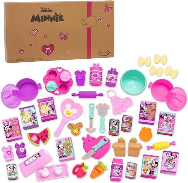 Disney Junior Minnie Mouse Bow-Tique Bowtastic Kitchen Accessory Set, Over Fifty Piece Play Food and Utensils, Frustration Free Packaging, Kids Toys for Ages 3 Up by Just Play