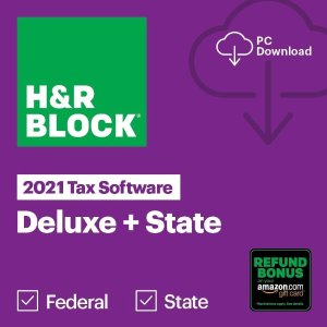 H&R Block 专业报税软件2021 Deluxe + State版 + $15自选礼卡