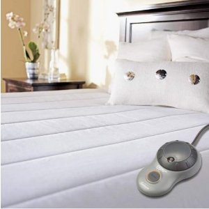 Sunbeam Quilted Polyester Heated Mattress Pad with EasySet Pro Controller, Twin