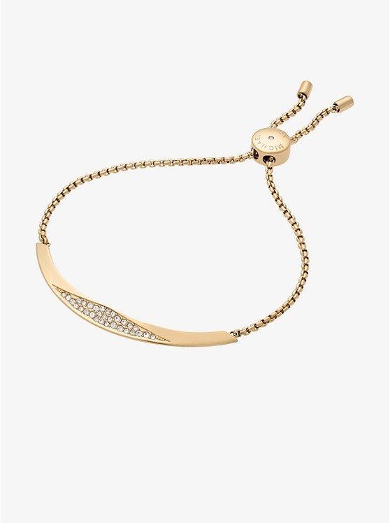 Pave Gold-Tone Slider Bracelet