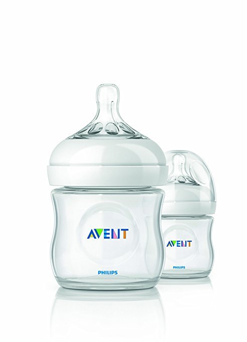 Philips AVENT Natural 4盎司塑料奶瓶，2个装