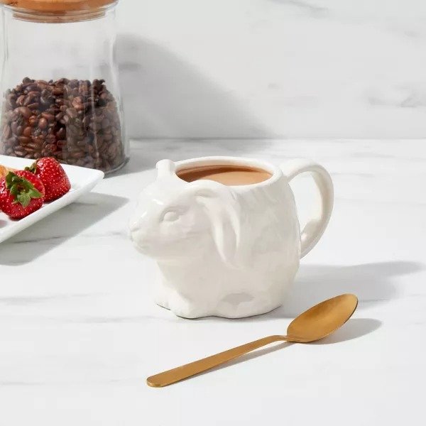 13.5oz Stoneware Figural Bunny Mug White - Threshold™