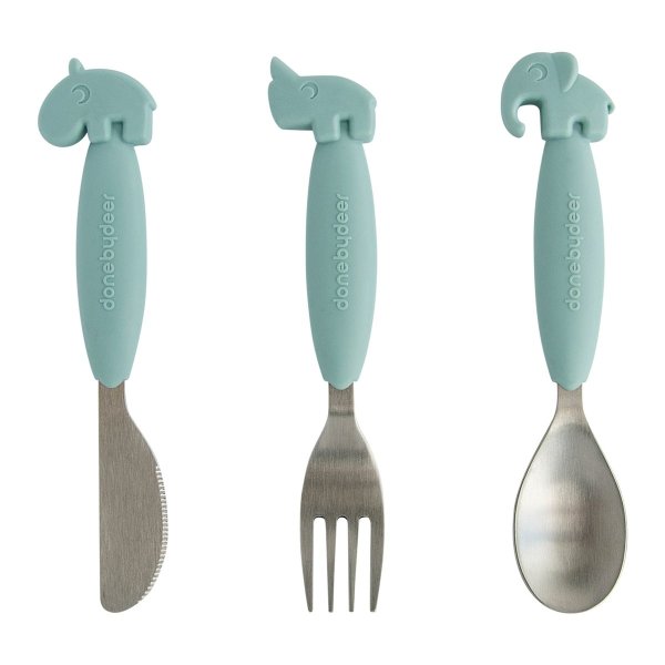done by deer Blue Yummyplus Easy Grip Cutlery Set | AlexandAlexa