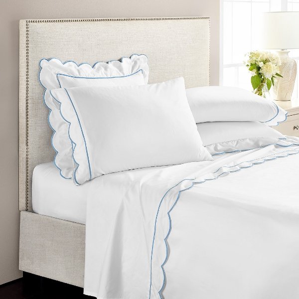 Signature Scallop 3-Pc. Twin Sheet Set, 400 Thread Count 100% Cotton Percale, Created for Macy's